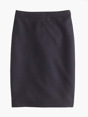 (NWOT) J. Crew 100% Wool Tailored Pencil Skirt - Navy Blue, Size 2